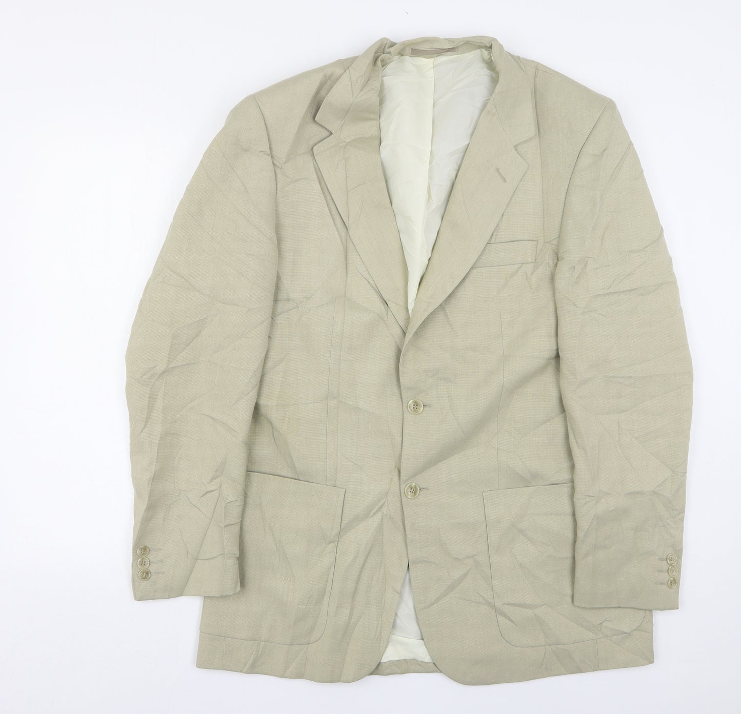 Wellington Mens Beige  Polyester Jacket Suit Jacket Size 40