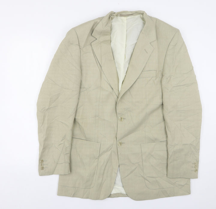 Wellington Mens Beige  Polyester Jacket Suit Jacket Size 40
