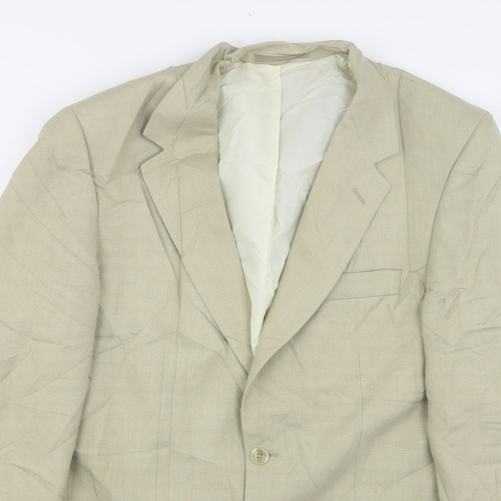 Wellington Mens Beige  Polyester Jacket Suit Jacket Size 40