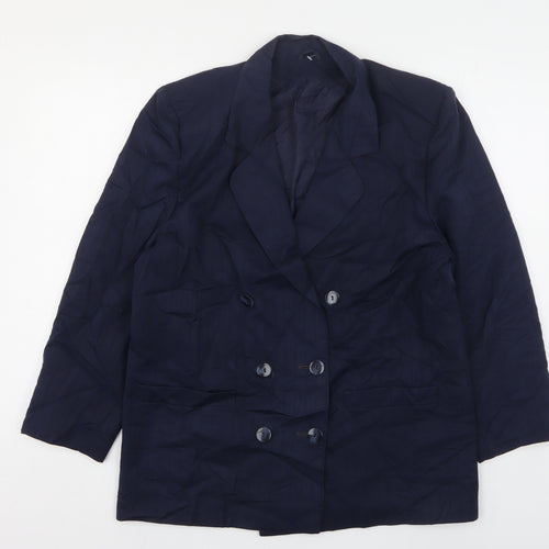 CandA Womens Blue  Polyester Jacket Suit Jacket Size 14
