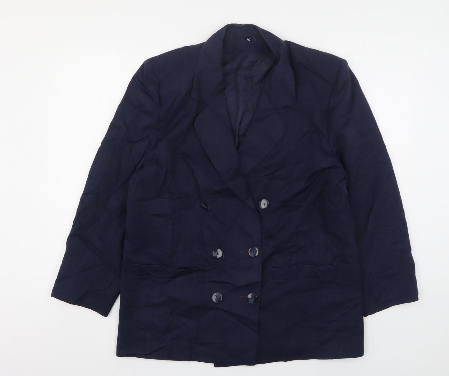 CandA Womens Blue  Polyester Jacket Suit Jacket Size 14