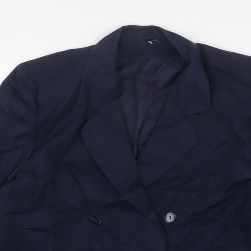 CandA Womens Blue  Polyester Jacket Suit Jacket Size 14