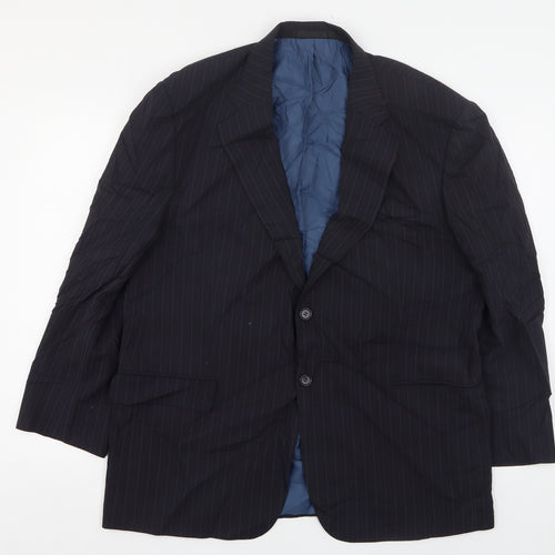 Marks and Spencer Mens Black Striped Wool Jacket Suit Jacket Size 44