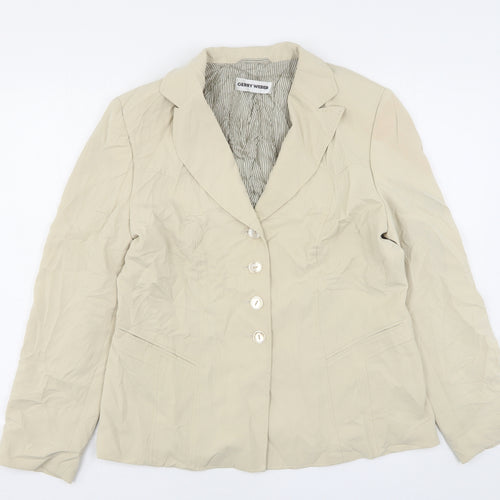 Gerry Weber  Womens Beige  Polyester Jacket Suit Jacket Size 14