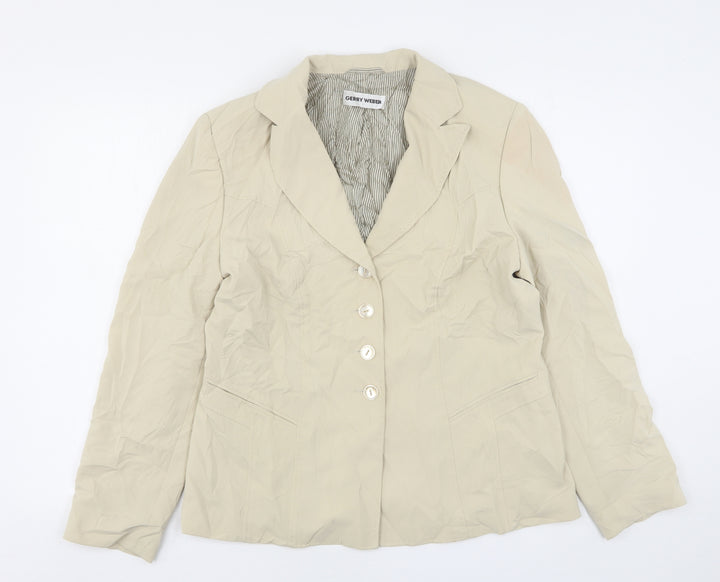 Gerry Weber  Womens Beige  Polyester Jacket Suit Jacket Size 14