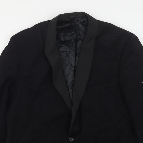 Dielmoth Mens Black  Polyester Jacket Suit Jacket Size 44