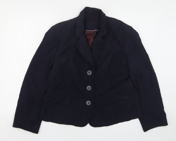 Wardrobes Womens Blue Polyester Jacket Suit Jacket Size 16