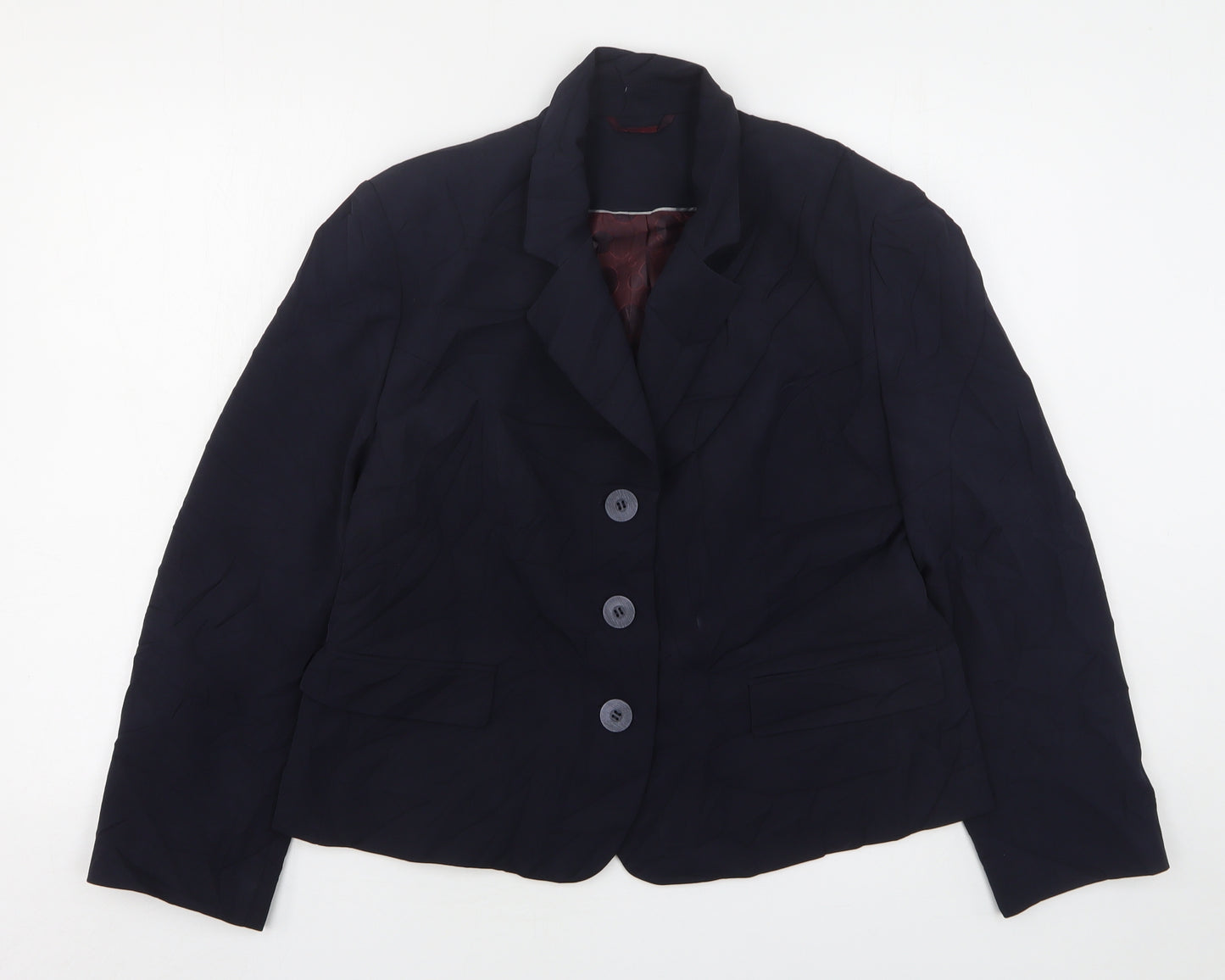 Wardrobes Womens Blue  Polyester Jacket Suit Jacket Size 16