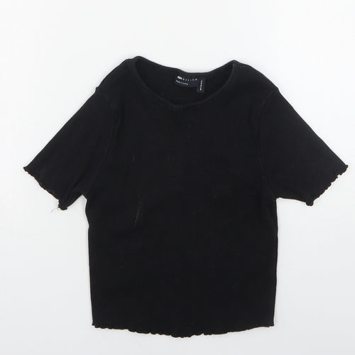 ASOS Womens Black  Polyester Basic T-Shirt Size 8 Round Neck