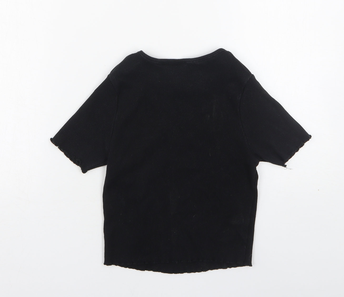 ASOS Womens Black  Polyester Basic T-Shirt Size 8 Round Neck