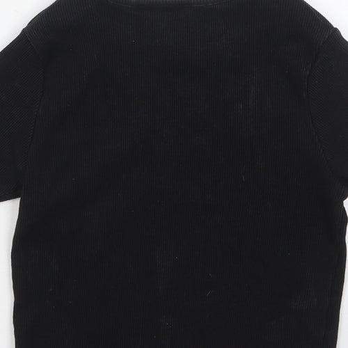 ASOS Womens Black  Polyester Basic T-Shirt Size 8 Round Neck
