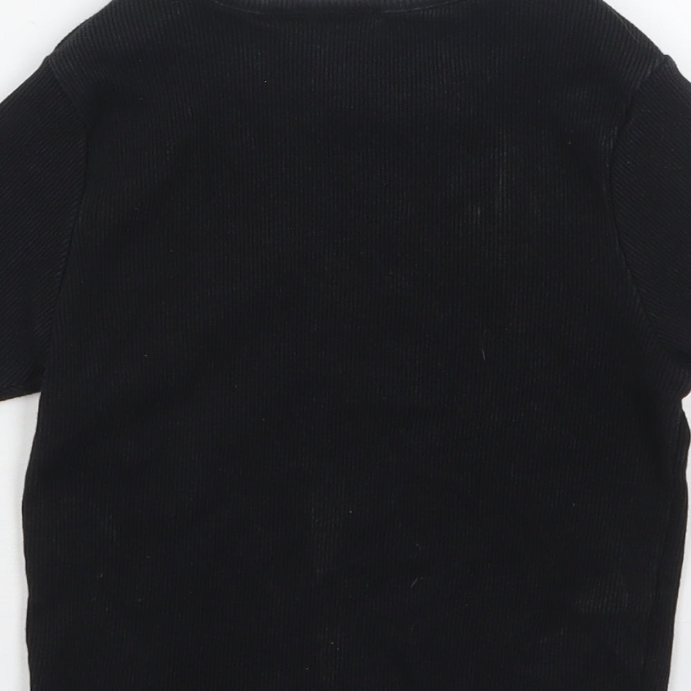 ASOS Womens Black  Polyester Basic T-Shirt Size 8 Round Neck