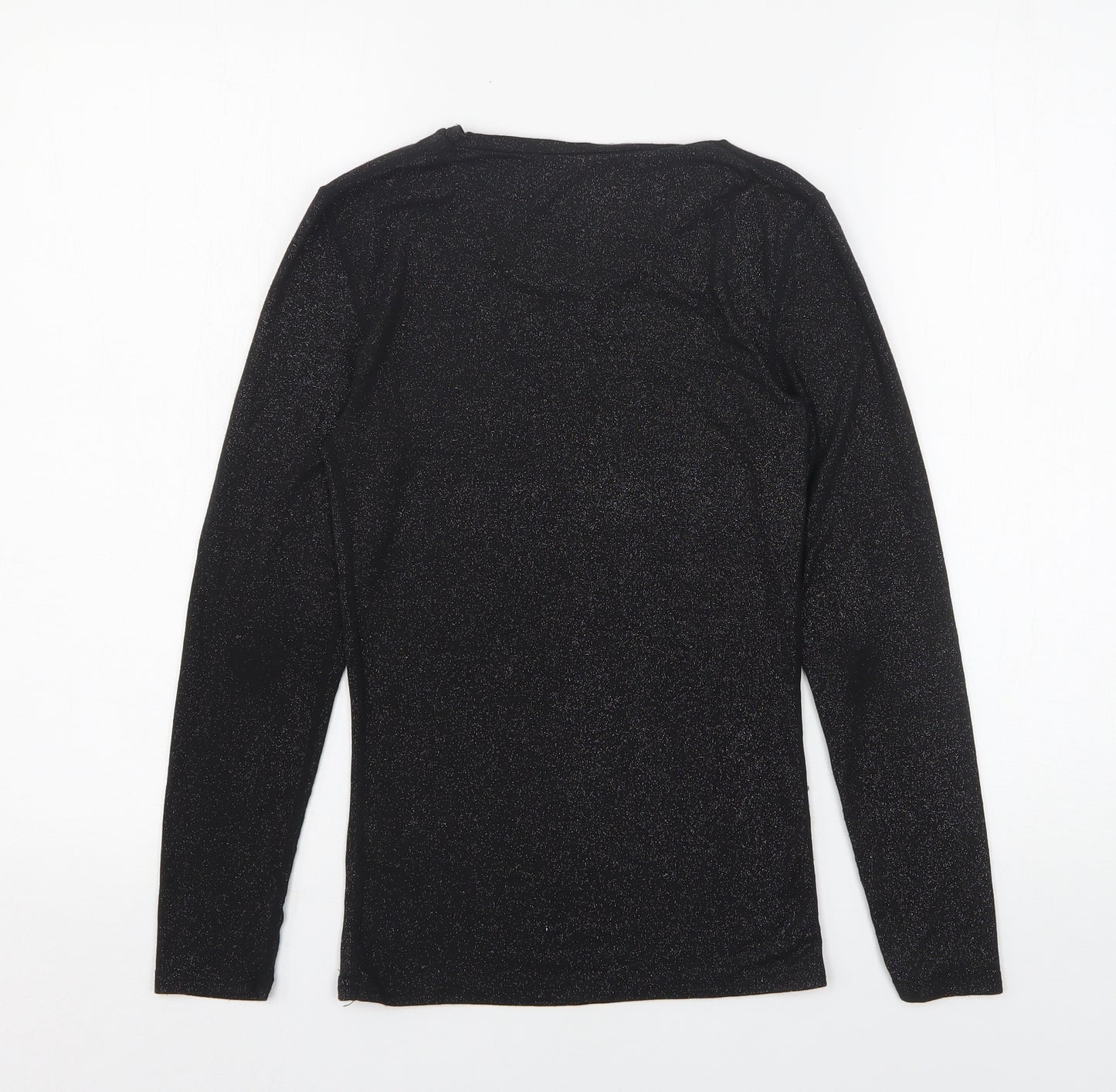 George Womens Black  Acrylic Basic T-Shirt Size 10 Round Neck