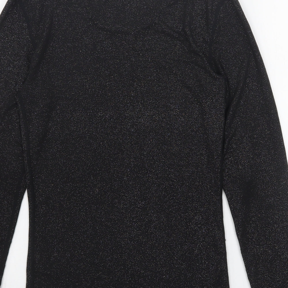 George Womens Black  Acrylic Basic T-Shirt Size 10 Round Neck