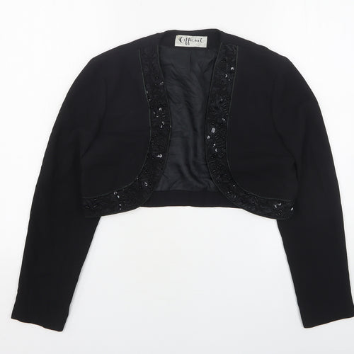 Official Womens Black  Polyester Jacket Blazer Size 10
