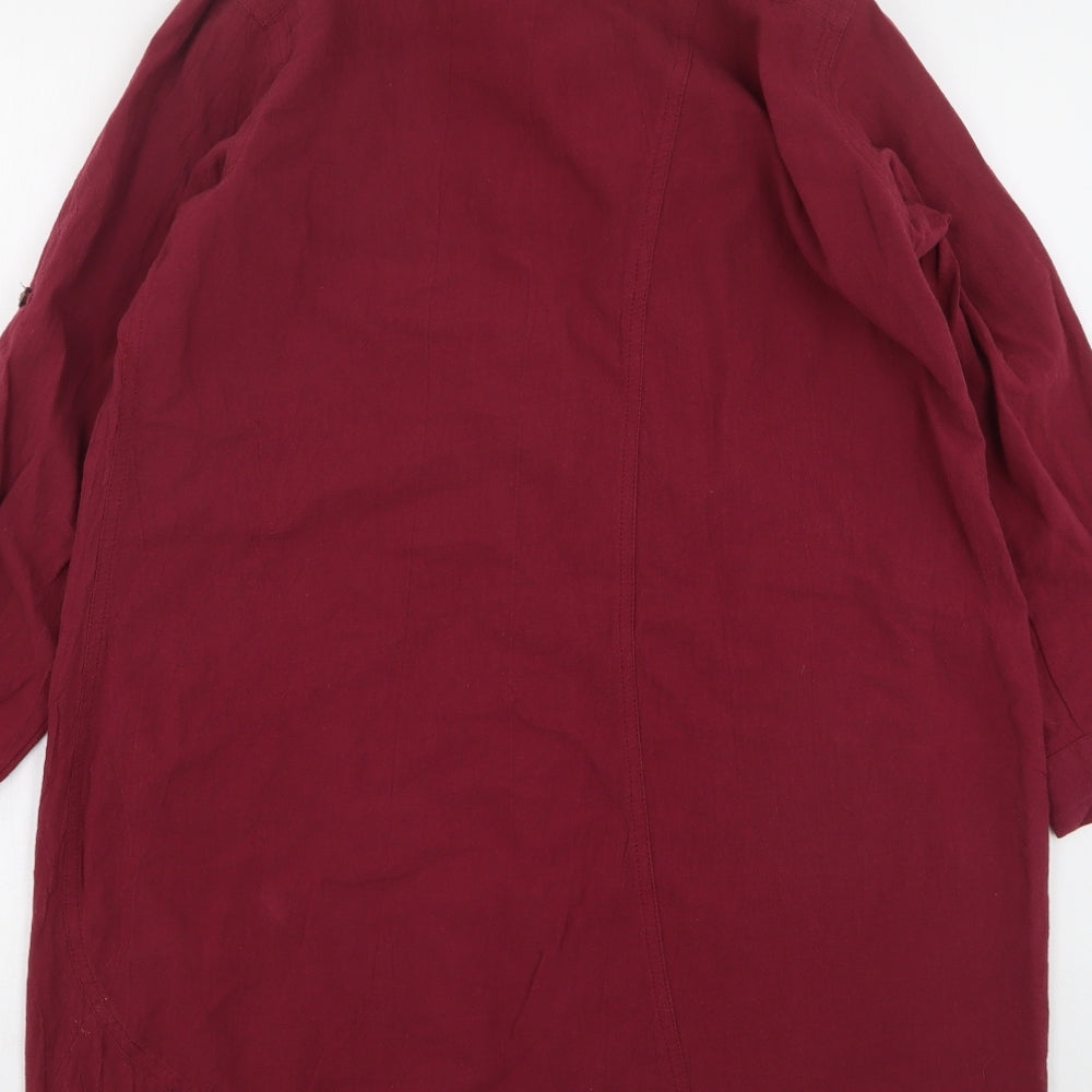 Romacci Womens Red  Cotton Shirt Dress  Size L  Collared
