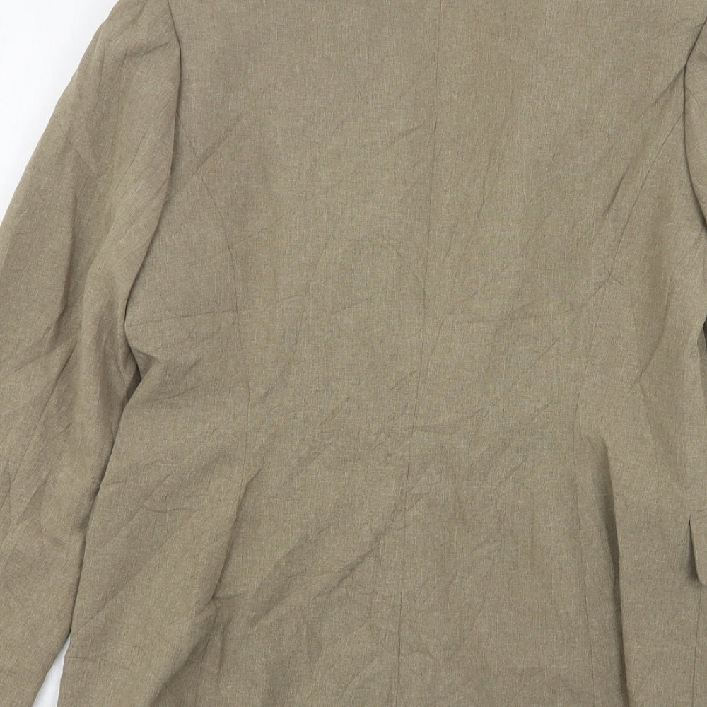 Essentials  Womens Beige  Polyester Jacket Suit Jacket Size 12