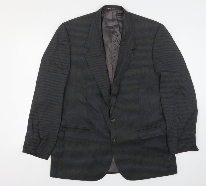 Paname Mens Grey Striped Wool Jacket Suit Jacket Size 48