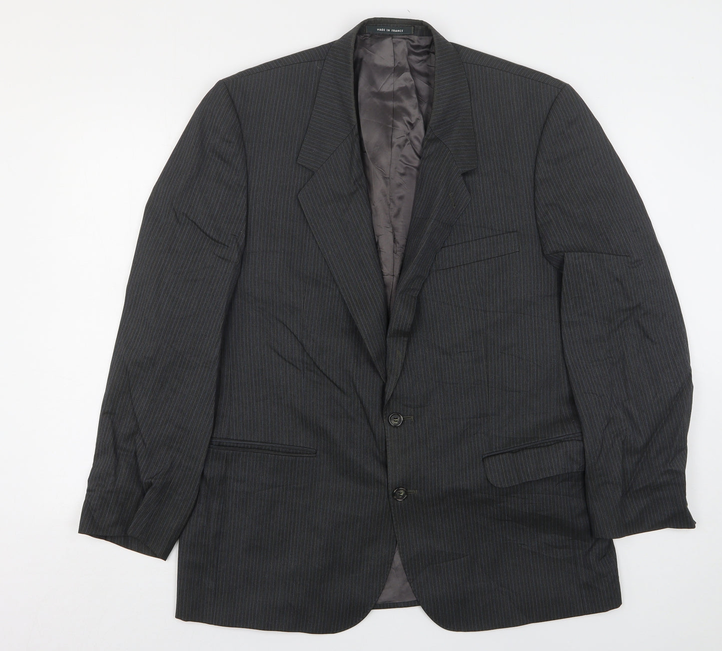 Paname Mens Grey Striped Wool Jacket Suit Jacket Size 48