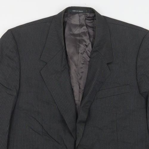 Paname Mens Grey Striped Wool Jacket Suit Jacket Size 48