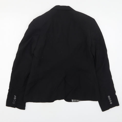 Cadenza Womens Black  Wool Jacket Suit Jacket Size 12