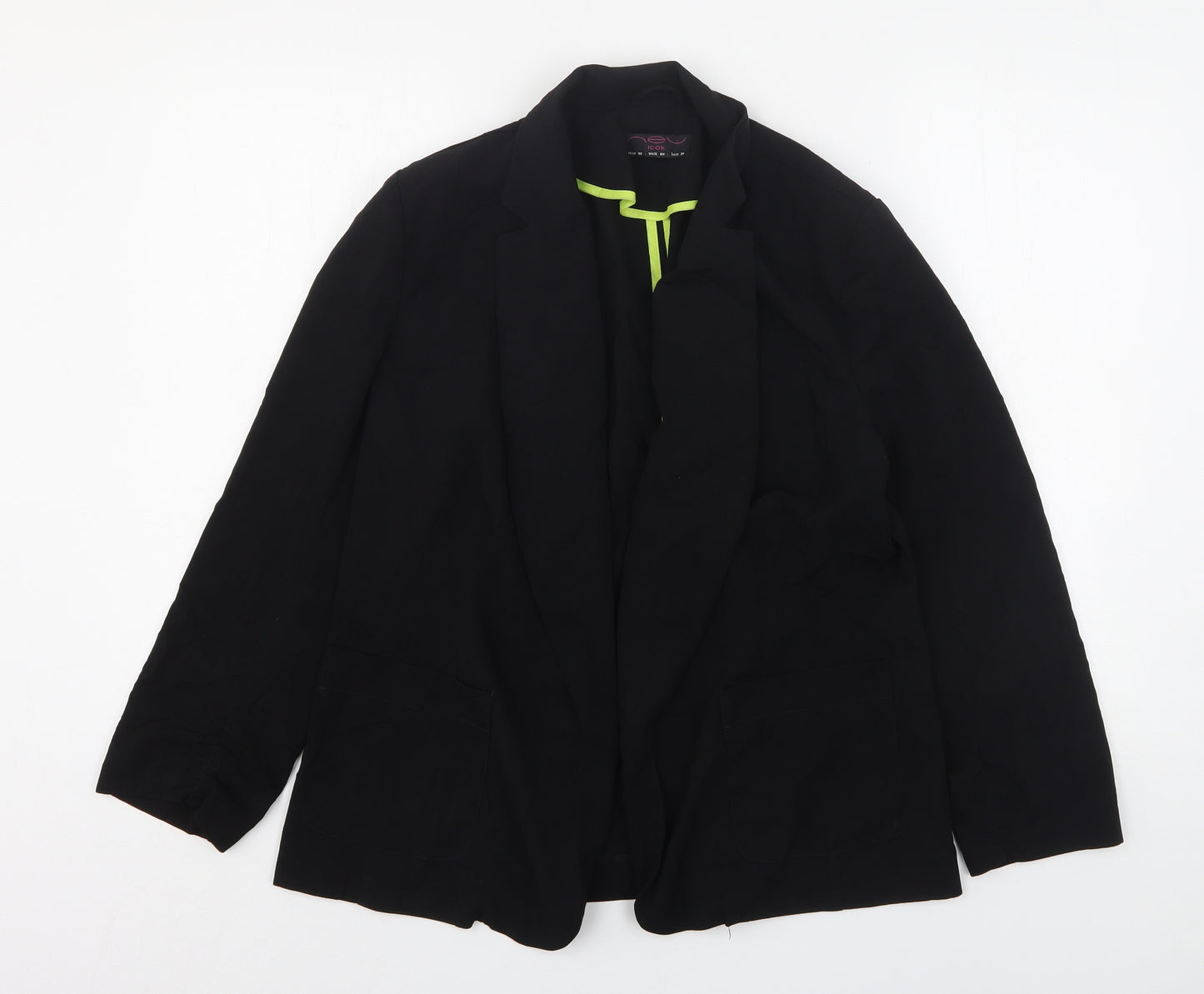 New Look Womens Black  Polyester Jacket Blazer Size 16