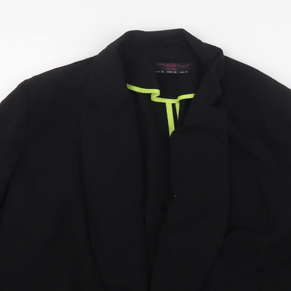 New Look Womens Black  Polyester Jacket Blazer Size 16