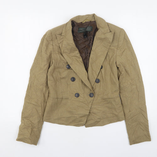 Mango Womens Beige  Wool Jacket Suit Jacket Size M
