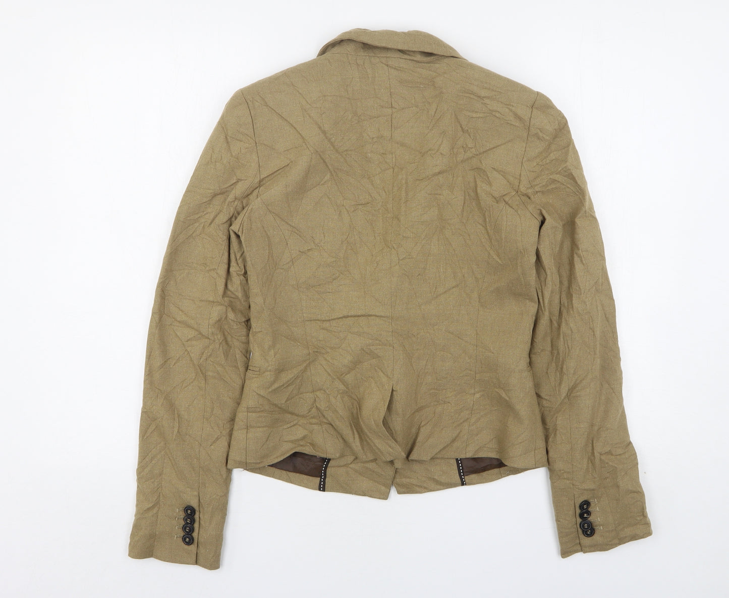 Mango Womens Beige  Wool Jacket Suit Jacket Size M