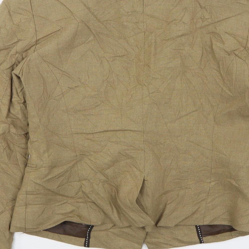 Mango Womens Beige  Wool Jacket Suit Jacket Size M