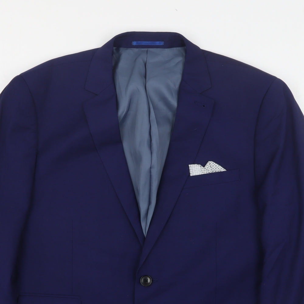 NEXT Mens Blue  Polyester Jacket Suit Jacket Size 42