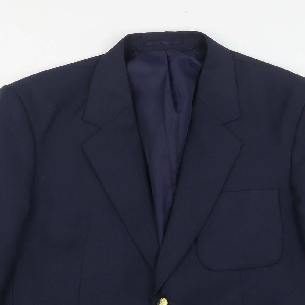 Chums  Mens Blue  Polyester Jacket Suit Jacket Size 44