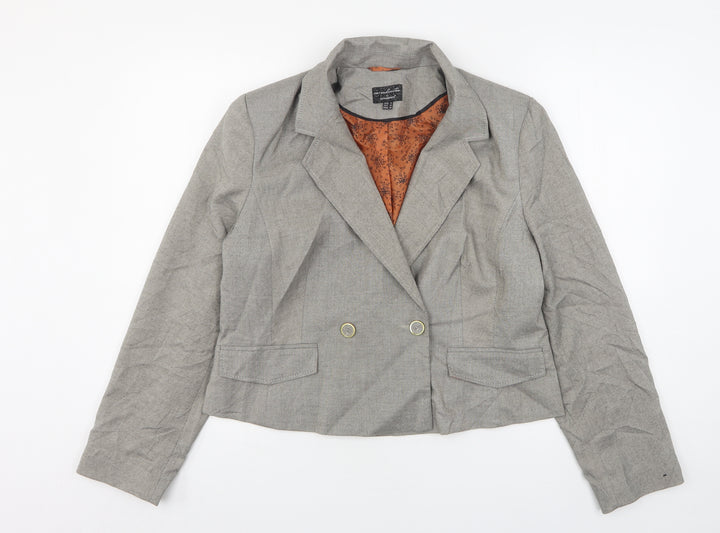Atmosphere Womens Grey Polyester Jacket Suit Jacket Size 18