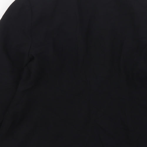 Preworn Womens Black  Polyester Jacket Suit Jacket Size 14