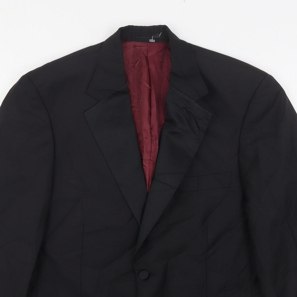 Scott & Taylor  Mens Black  Wool Jacket Suit Jacket Size 36