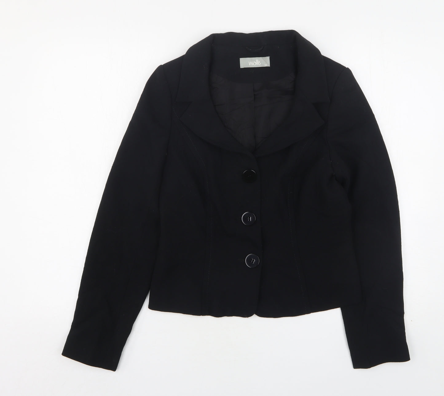 Wallis Womens Black   Jacket  Size 10  Button