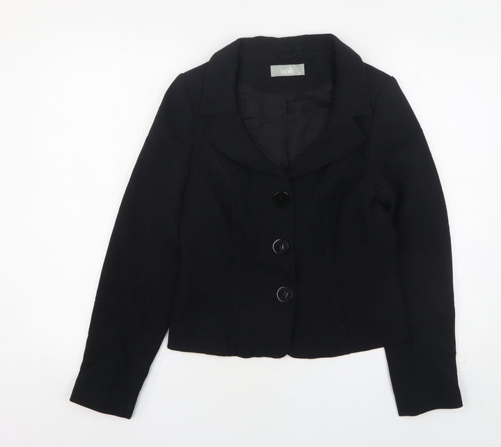 Wallis Womens Black   Jacket  Size 10  Button