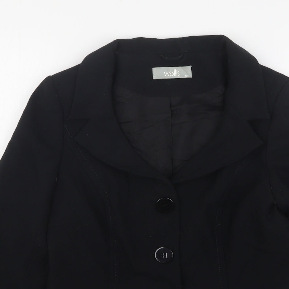 Wallis Womens Black   Jacket  Size 10  Button