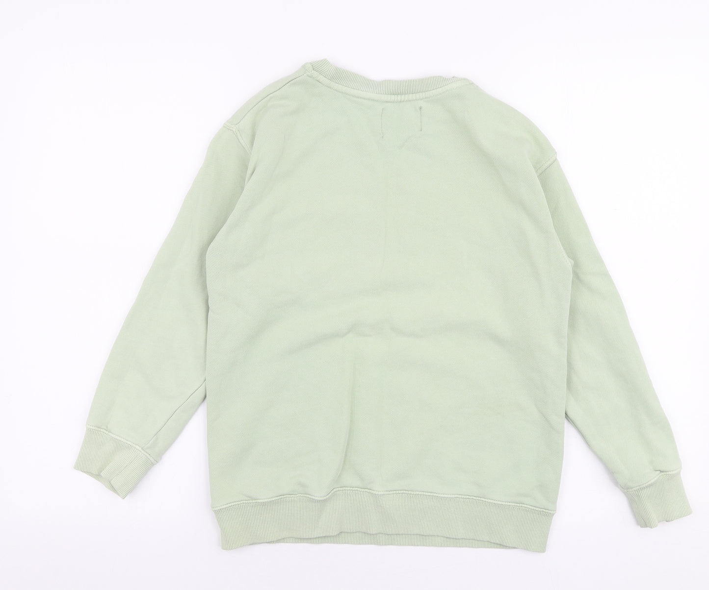 Zara Womens Green  100% Cotton Pullover Sweatshirt Size 10  Pullover