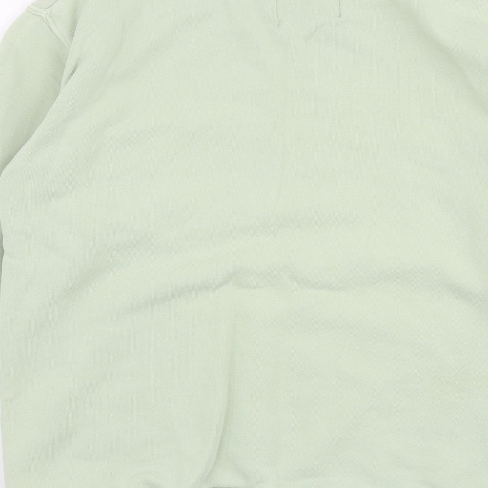 Zara Womens Green  100% Cotton Pullover Sweatshirt Size 10  Pullover