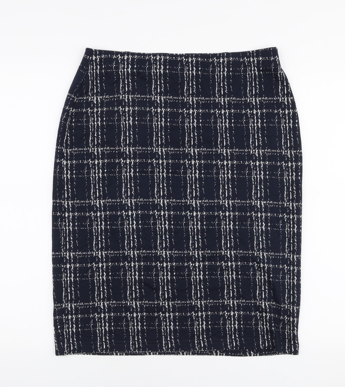 isle Collection Womens Blue Plaid Polyester A-Line Skirt Size 14