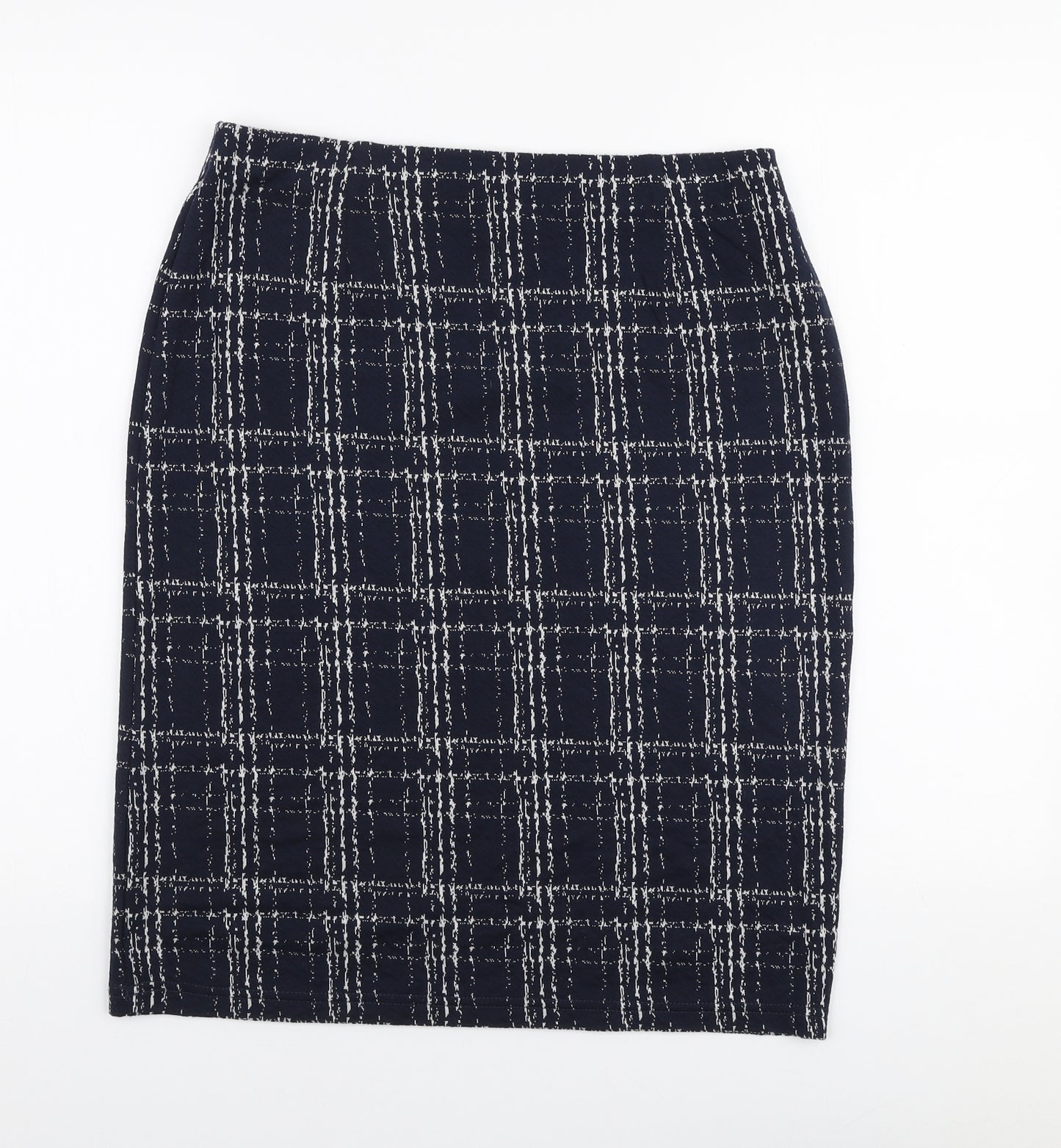 isle Collection Womens Blue Plaid Polyester A-Line Skirt Size 14