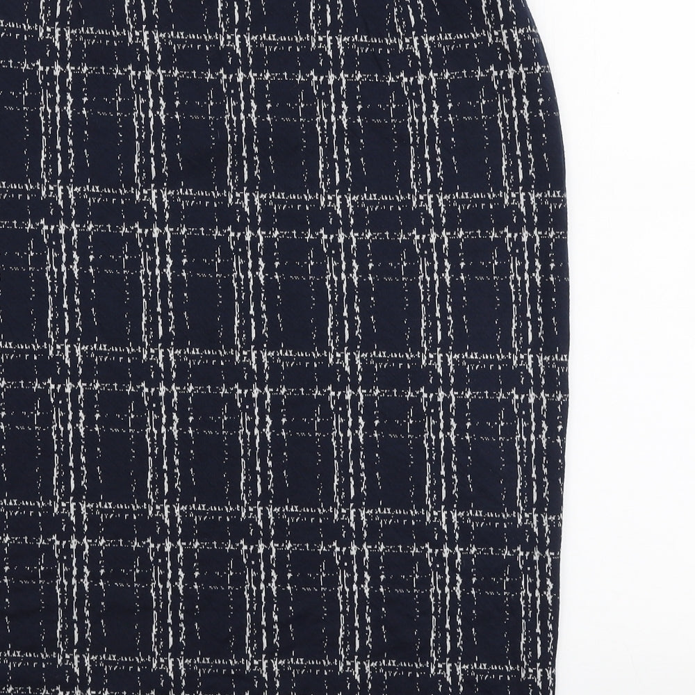 isle Collection Womens Blue Plaid Polyester A-Line Skirt Size 14