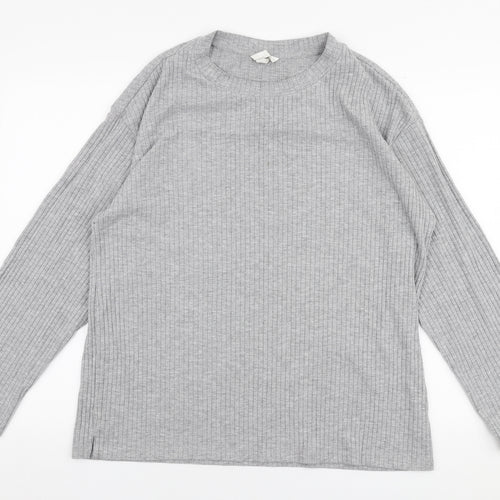 H&M Womens Grey Round Neck  Polyester Pullover Jumper Size L