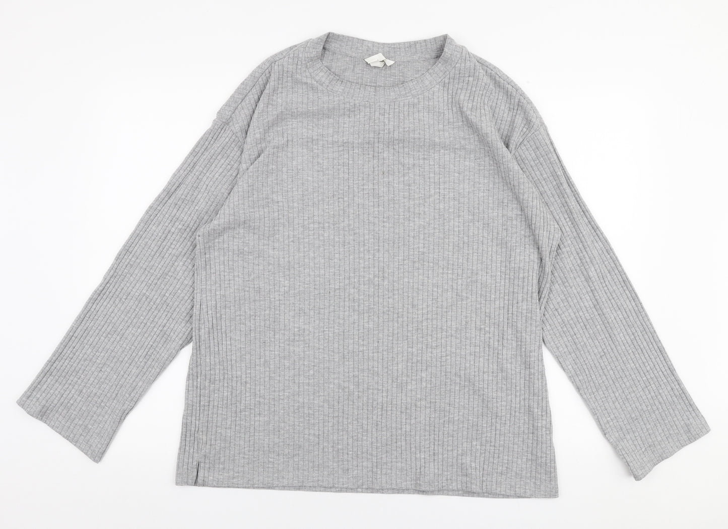 H&M Womens Grey Round Neck  Polyester Pullover Jumper Size L