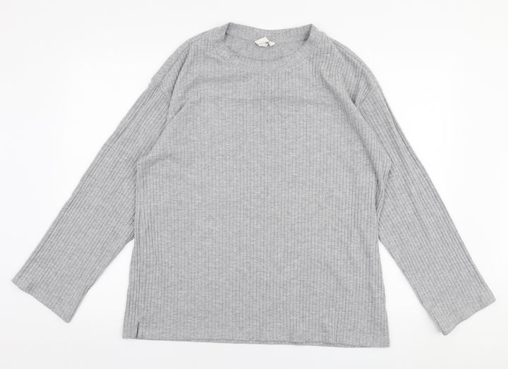 H&M Womens Grey Round Neck  Polyester Pullover Jumper Size L