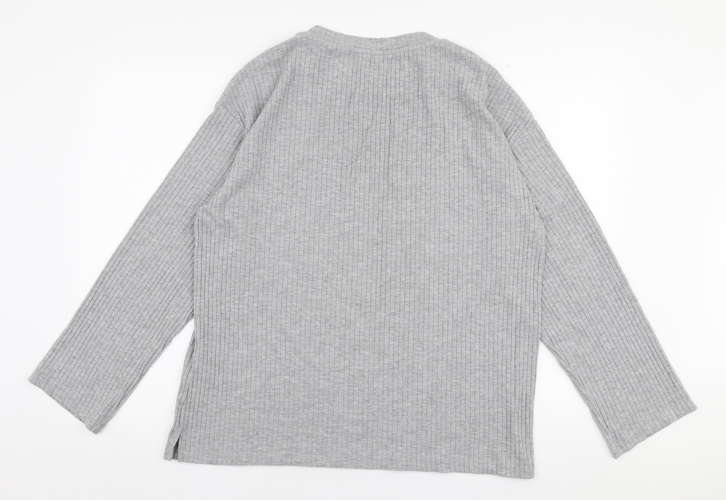 H&M Womens Grey Round Neck  Polyester Pullover Jumper Size L