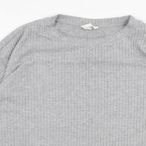 H&M Womens Grey Round Neck  Polyester Pullover Jumper Size L