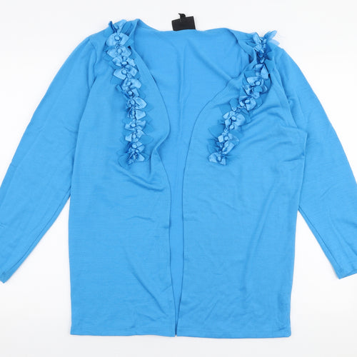Studio Womens Blue V-Neck  Polyester Cardigan Jumper Size M