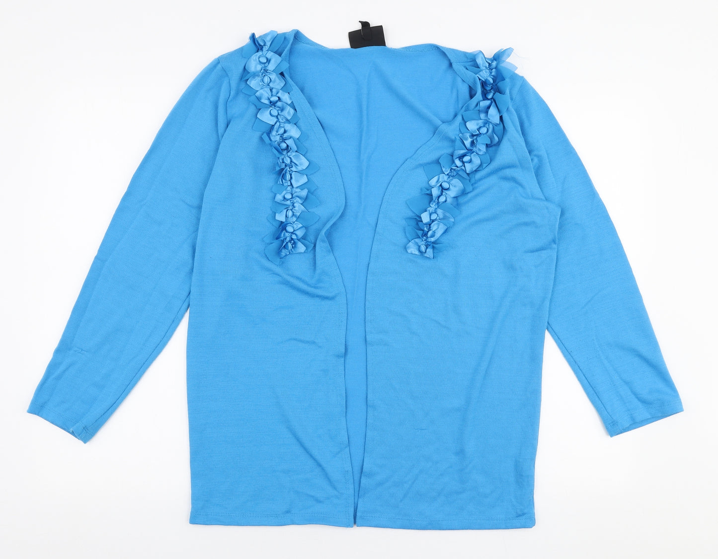Studio Womens Blue V-Neck  Polyester Cardigan Jumper Size M